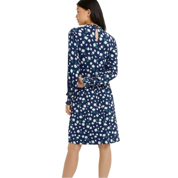 Draper James Womens Floral Print Kitty Knit A Line Dress Navy Blue Size Medium - Picture 6 of 11